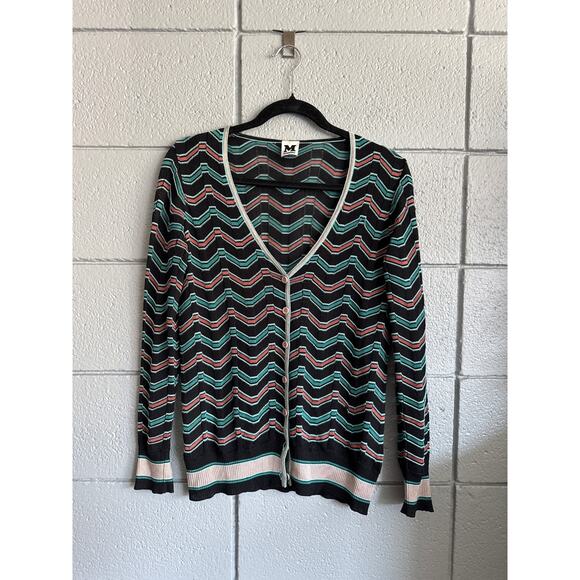 Women's Missoni Maximalist Wool Blend Multicolor Striped Cardigan Sweater size 8 - Picture 1 of 5
